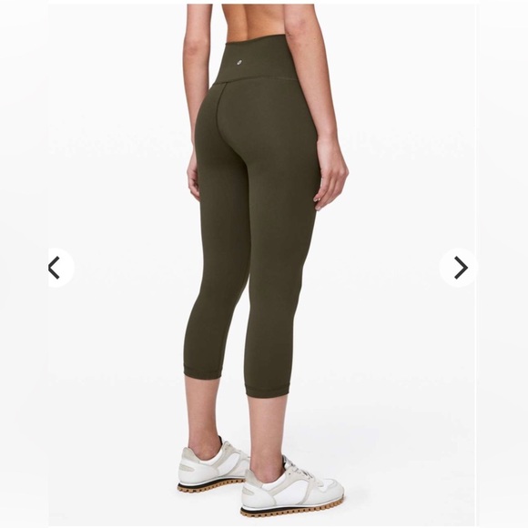 Lululemon Wunder Under Crop 21” High-Rise Full-On Luxtreme Olive Leggings Sz 8 - Picture 2 of 6